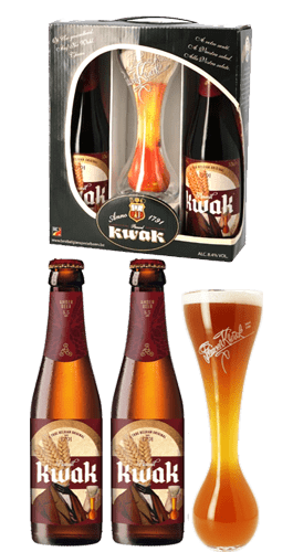 Kwak Bière Ambrée Coffret 4 Bouteilles 33cl + 1 verre 